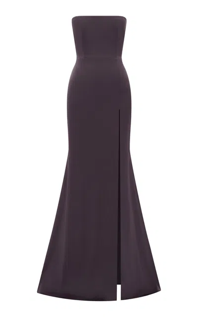 Alex Perry Strapless Satin Split Gown