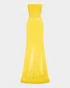Alex Perry Strapless Sequined Mesh Trumpet Gown In Black