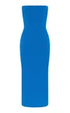 Alex Perry Strapless Stretch Crepe Midi Dress In Blue