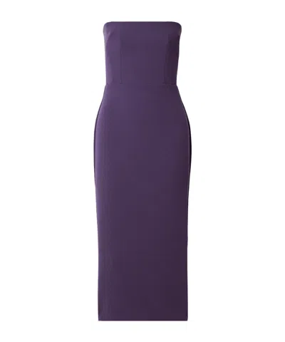 Alex Perry Strapless Stretch-crepe Midi Dress In Purple