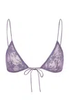 Alex Perry Stretch Lace Bikini Top In Purple