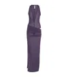 Alex Perry Stretch-mesh Maxi Dress In Purple