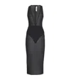 Alex Perry Stretch-mesh Midi Dress In Black