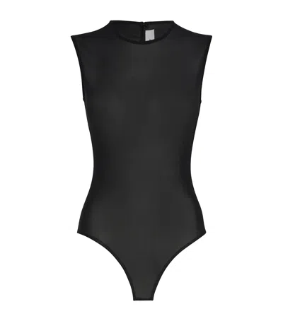 Alex Perry Stretch-mesh Sleeveless Bodysuit In Black