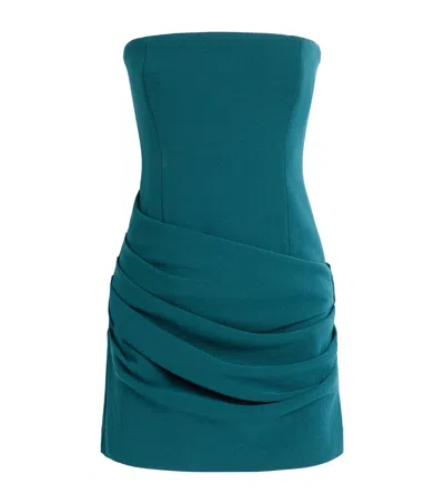 Alex Perry Stretch-crepe Strapless Mini Dress In Green