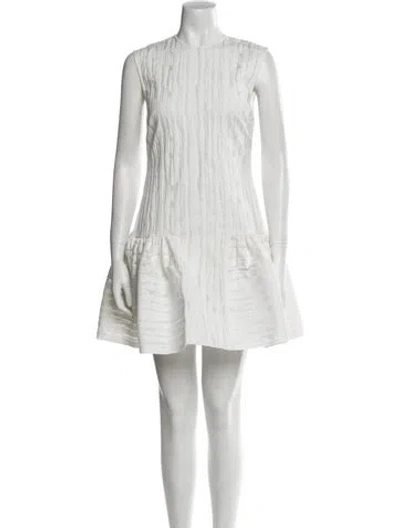 Pre-owned Alex Perry Striped Mini Dress In White