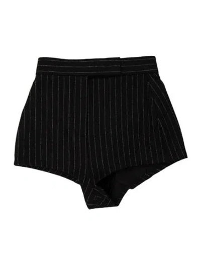 Pre-owned Alex Perry Striped Mini Shorts In Black