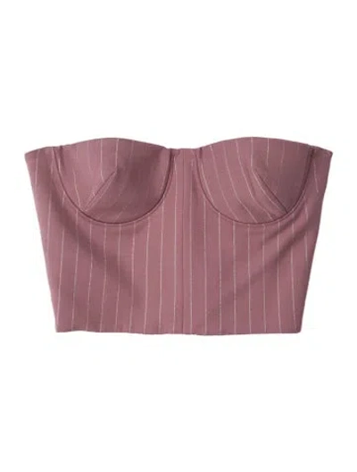 Pre-owned Alex Perry Striped Square Neckline Crop Top In Purple