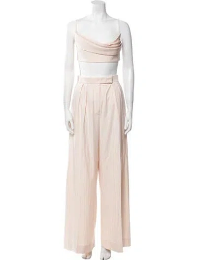 Pre-owned Alex Perry Striped Straight Leg Pants In Pink