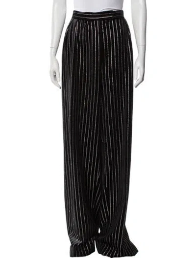 Pre-owned Alex Perry Striped Wide Leg Pants In Black