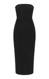 Alex Perry Suede Midi Dress In Black