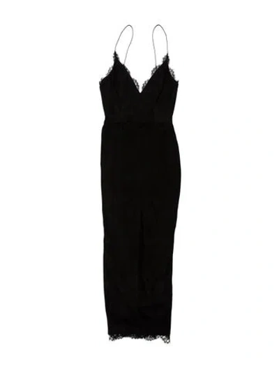 Pre-owned Alex Perry Suede Midi Length Dress In Black