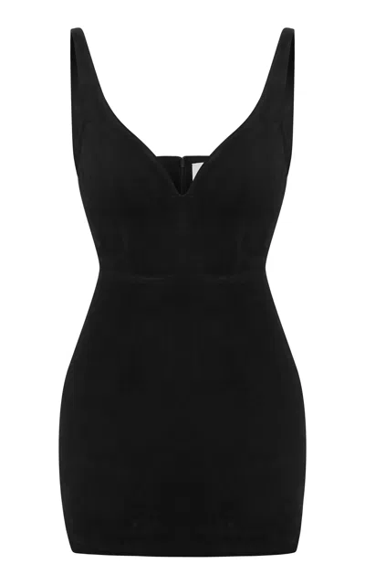 Alex Perry Suede Mini Dress In Black