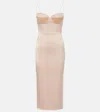 ALEX PERRY SWEETHEART SATIN CRÊPE MIDI DRESS