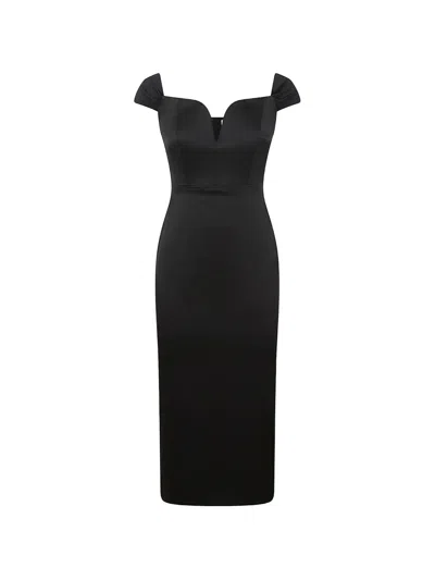 Alex Perry Sweetheart Shoulder Dress In Black