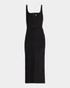 Alex Perry Sweetheart Suede Singlet Midi Dress In Black
