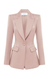 Alex Perry Tailored Satin Crepe Blazer In Neutral