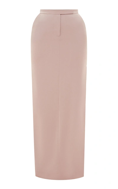 Alex Perry Tailored Satin Crepe Maxi Skirt In Neutral