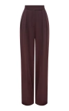 Alex Perry Tailored Satin Crepe Trousers In Brown