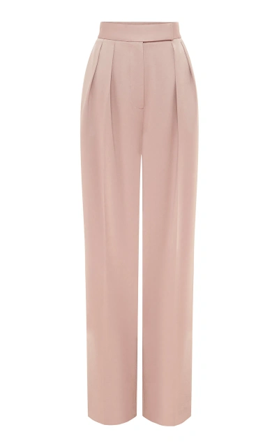 Alex Perry Tailored Satin Crepe Trousers In Neutral