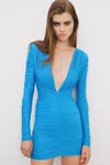 Alex Perry Tatum Plunging Ruched Mini Dress