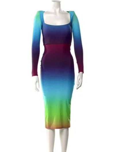 Pre-owned Alex Perry Tie-dye Print Knee-length Dress In Blue
