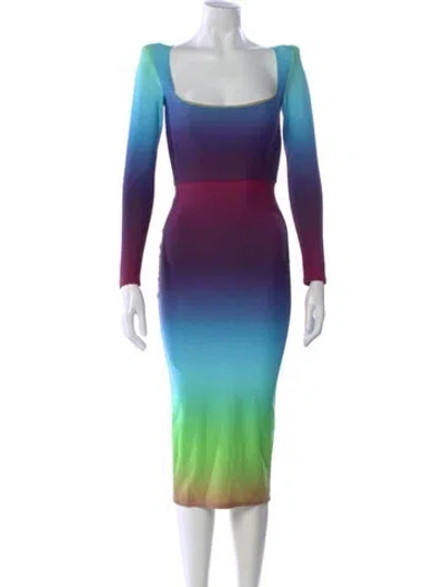Pre-owned Alex Perry Tie-dye Print Knee-length Dress In Purple