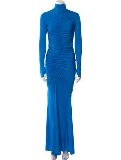Pre-owned Alex Perry Turtleneck Long Dress In Blue