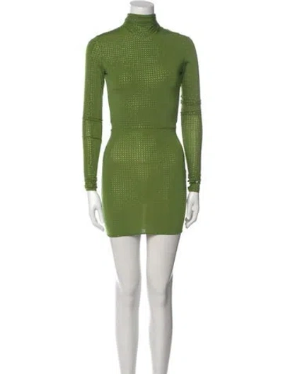 Pre-owned Alex Perry Turtleneck Mini Dress In Green