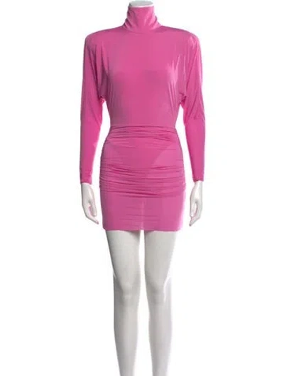 Pre-owned Alex Perry Turtleneck Mini Dress In Pink