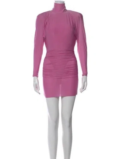 Pre-owned Alex Perry Turtleneck Mini Dress In Pink