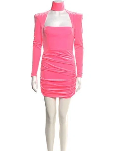 Pre-owned Alex Perry Turtleneck Mini Dress In Pink