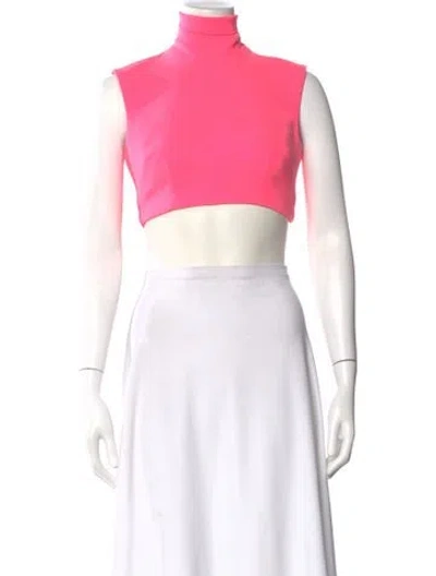 Pre-owned Alex Perry Turtleneck Sleeveless Crop Top W/ Tags In White