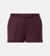 Alex Perry Twill Shorts In Burgundy