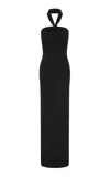 Alex Perry Twist-halter Crepe Maxi Dress In Black