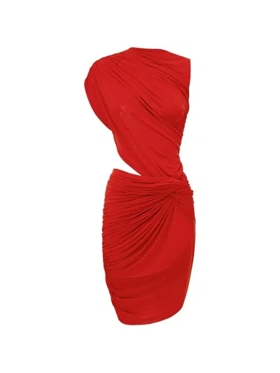 Alex Perry Twist Mini Dress In Red
