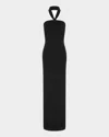 Alex Perry Twisted Halter Crepe Column Gown