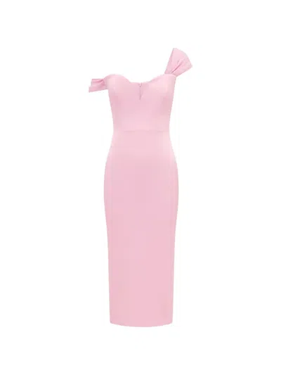 Alex Perry V-neck Ruffled Dress In Pink