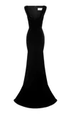 Alex Perry Velvet Gown In Black