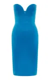 Alex Perry Velvet Midi Dress In Blue