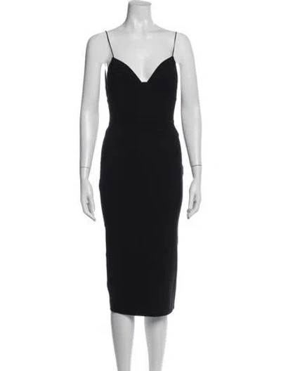 Pre-owned Alex Perry V-neck Knee-length Dress In Black