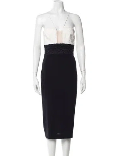 Pre-owned Alex Perry V-neck Knee-length Dress In Blue