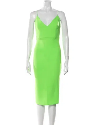 Pre-owned Alex Perry V-neck Knee-length Dress In Green