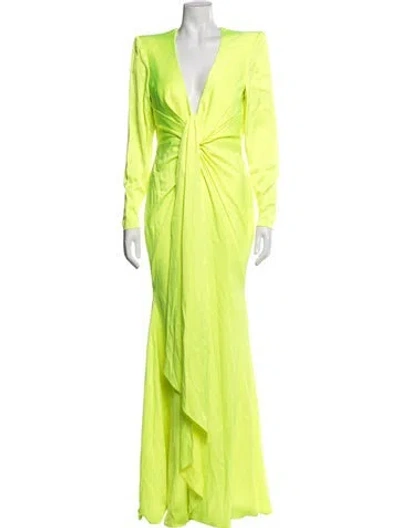 Pre-owned Alex Perry V-neck Long Dress In Green