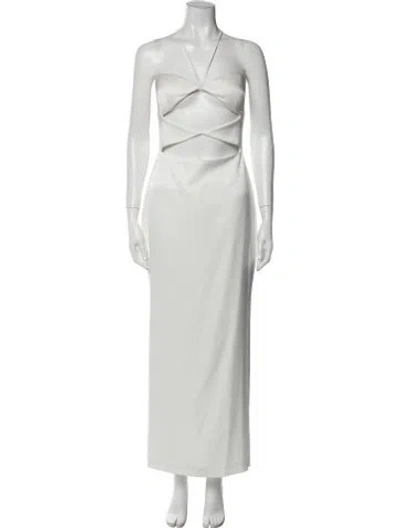 Pre-owned Alex Perry V-neck Long Dress In Neutral