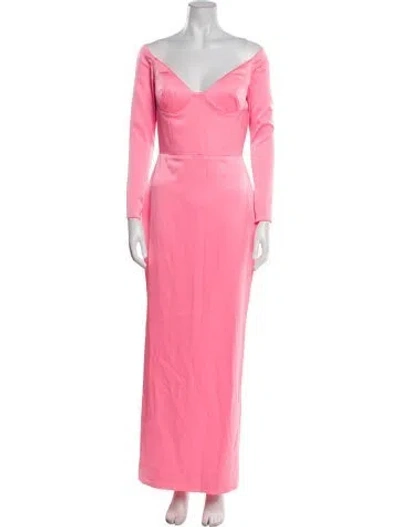 Pre-owned Alex Perry V-neck Long Dress In Pink