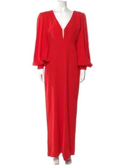 Pre-owned Alex Perry V-neck Long Dress In Red