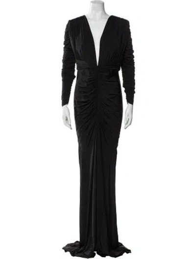 Pre-owned Alex Perry V-neck Long Dress W/ Tags In Black