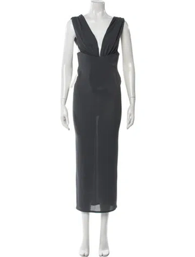 Pre-owned Alex Perry V-neck Long Dress W/ Tags In Gray