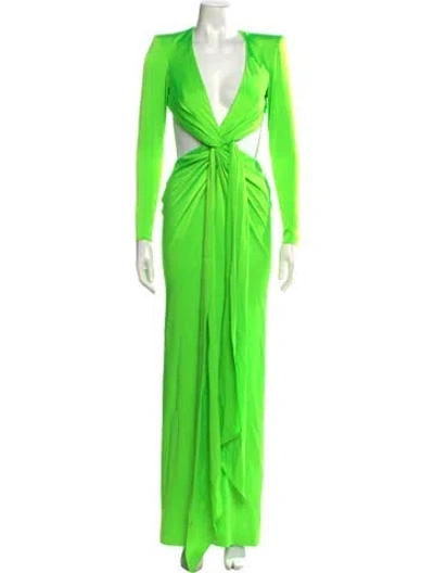 Pre-owned Alex Perry V-neck Long Dress W/ Tags In Green